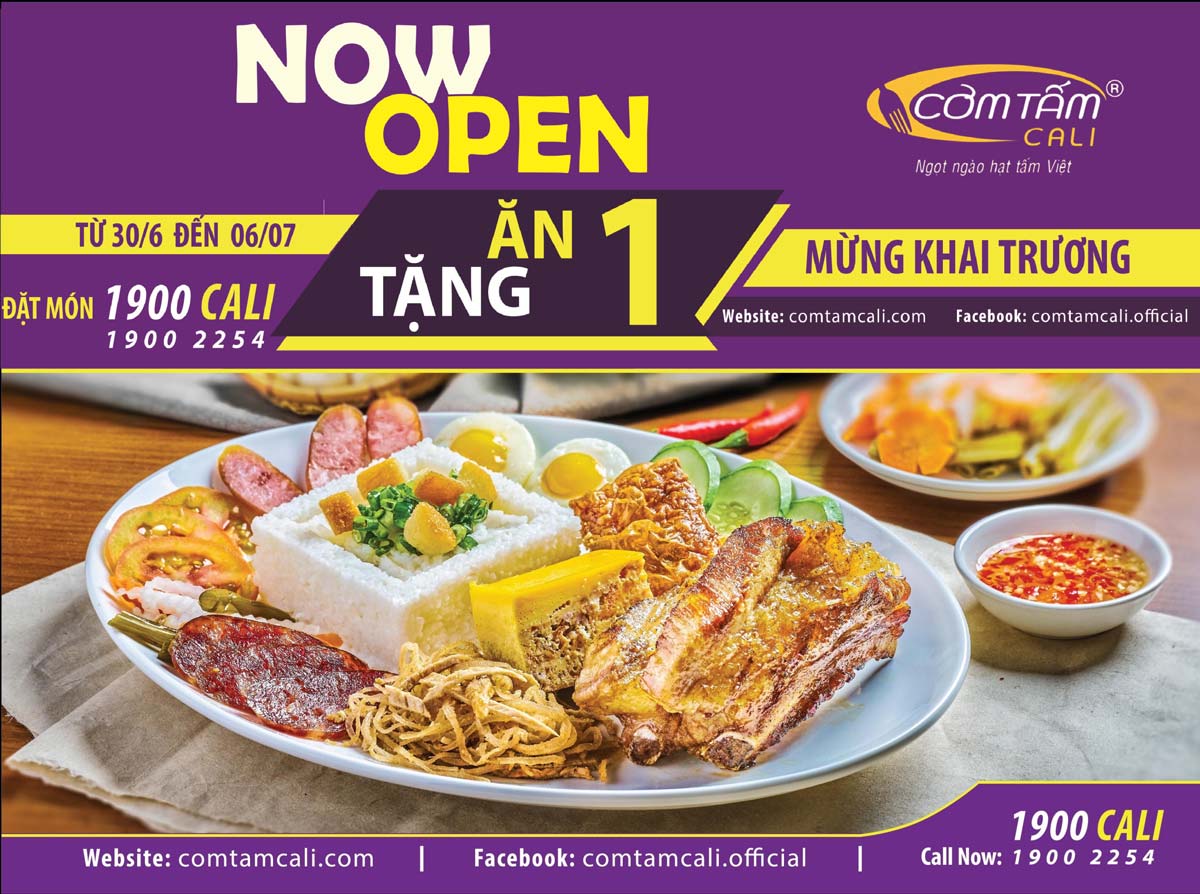 Cơm Tấm Cali tiếp tục hân hoan chào đón thành viên thứ 23 gia nhập hệ thống chi nhánh “đồ sộ”, tại địa chỉ 87E - 87D Nguyễn Thị Nhỏ, P. 2, Q.6, Tp. HCM.