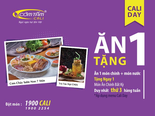 THỨ 3 LÀ CALI DAY - MUA 1 TẶNG 1